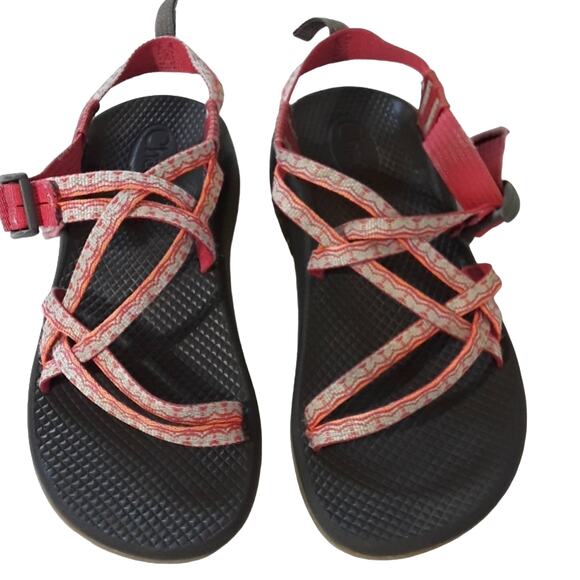 Chaco Women Sz 5 Gray Pink Strappy Adjustable Hiking Outdoors Water Sandal - Picture 1 of 9